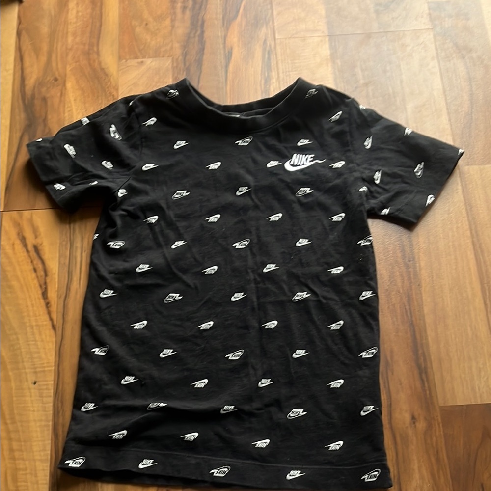 Nike Black Short Sleeve Tee with All Over Print
